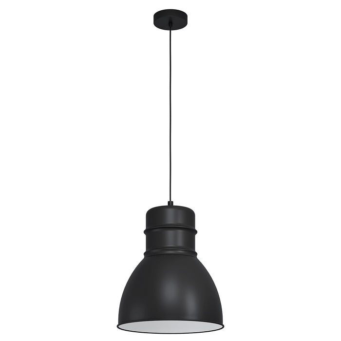 Lampadario A Sospensione Vintage Ebury Acciaio Nero Bianco 1 Luce E27