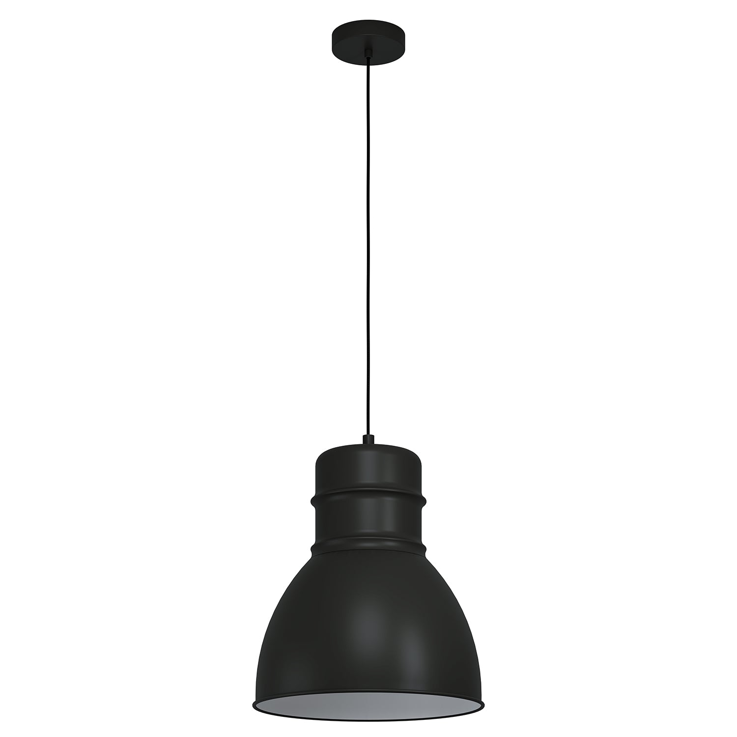 Lampadario A Sospensione Vintage Ebury Acciaio Grigio Bianco 1 Luce E27