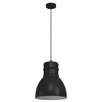 Lampadario A Sospensione Vintage Ebury Acciaio Grigio Bianco 1 Luce E27