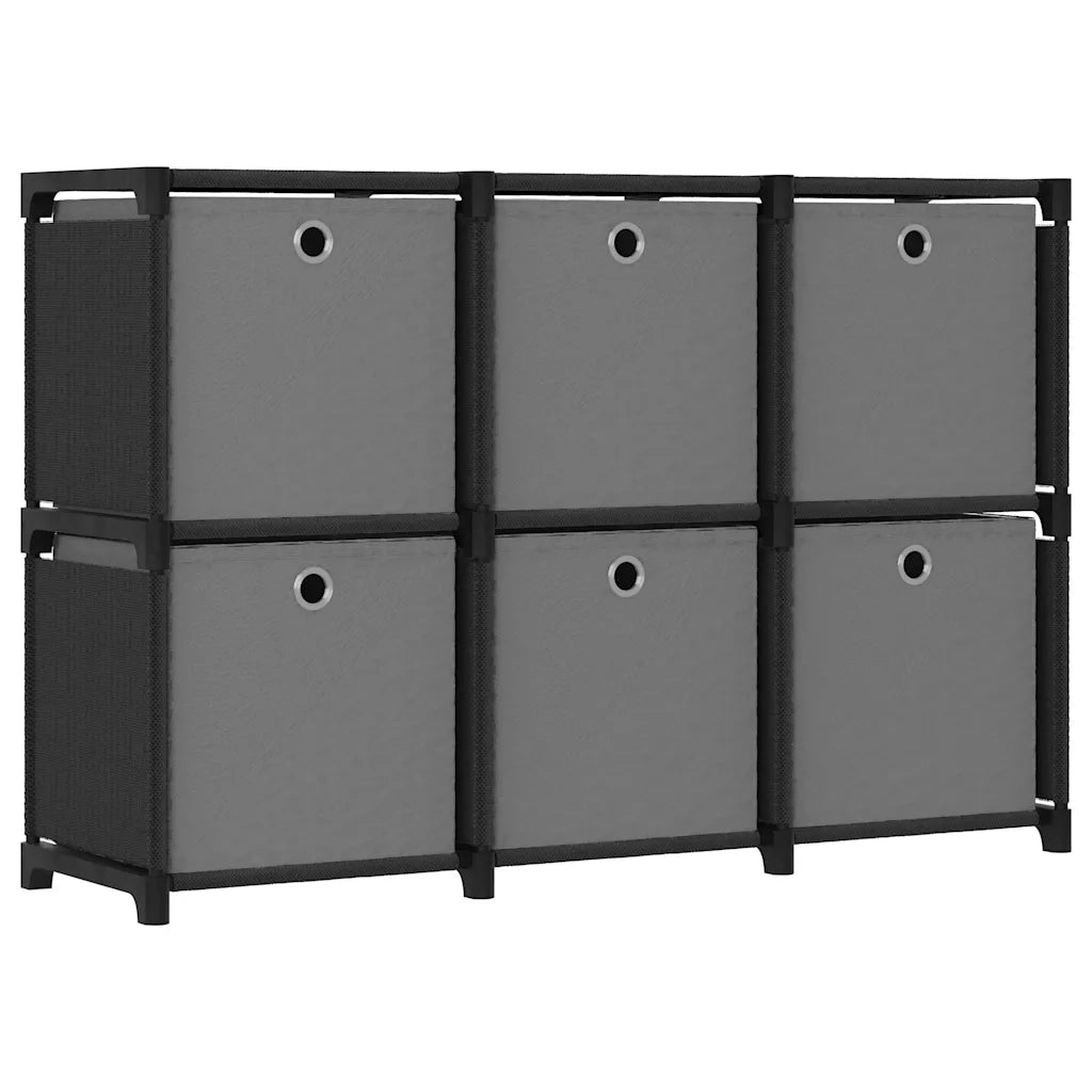 Mobile con 6 Scatole a Cubo Nero 103x30x72,5 cm in Tessutocod mxl 103624