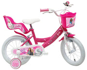 Bicicletta per Bambine 12" Barbie Freno Caliper e Stabilizzatori in Acciaio Hi-Ten Rosa