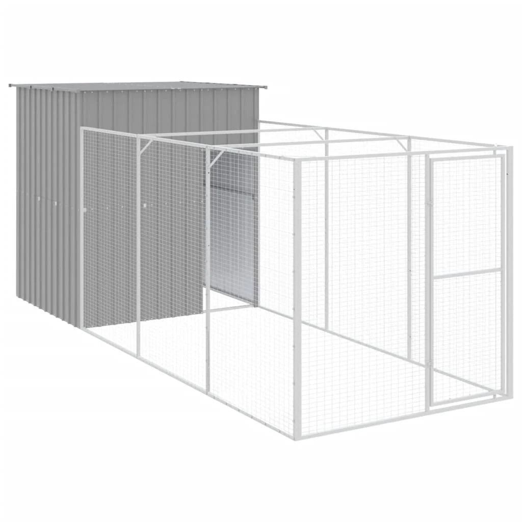 Cuccia per cani con recinto chiaro 165 x 455 x 181 cm grigio 02_0043498