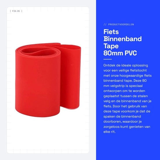 Tubo di protezione per pneumatici da bicicletta - 80mm - nastro anti-puntura in PVC - adatto per pneumatici da 26 pollici - duraturo - striscia di protezione per ruote - per biciclette e modelli da aeroplano