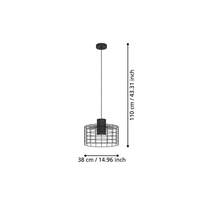 Lampadario Industrial Milligan Medio 1 Luce Acciaio Nero E Bianco
