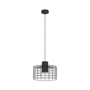 Lampadario Industrial Milligan Medio 1 Luce Acciaio Nero E Bianco