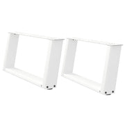 Gambe per Tavolino da Caff¨¨ a Forma di U 2 pz-Set di 2 Gamba per Tavolo Bianche 60x(30-31) cm Acciaio 963574