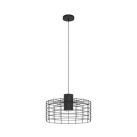 Lampadario Industrial Milligan Grande 1 Luce Acciaio Nero E Bianco