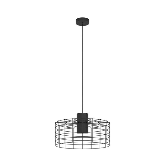 Lampadario Industrial Milligan Grande 1 Luce Acciaio Nero E Bianco