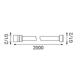 Flessibile in acciaio doppia graffatura antitorsione 200 cm