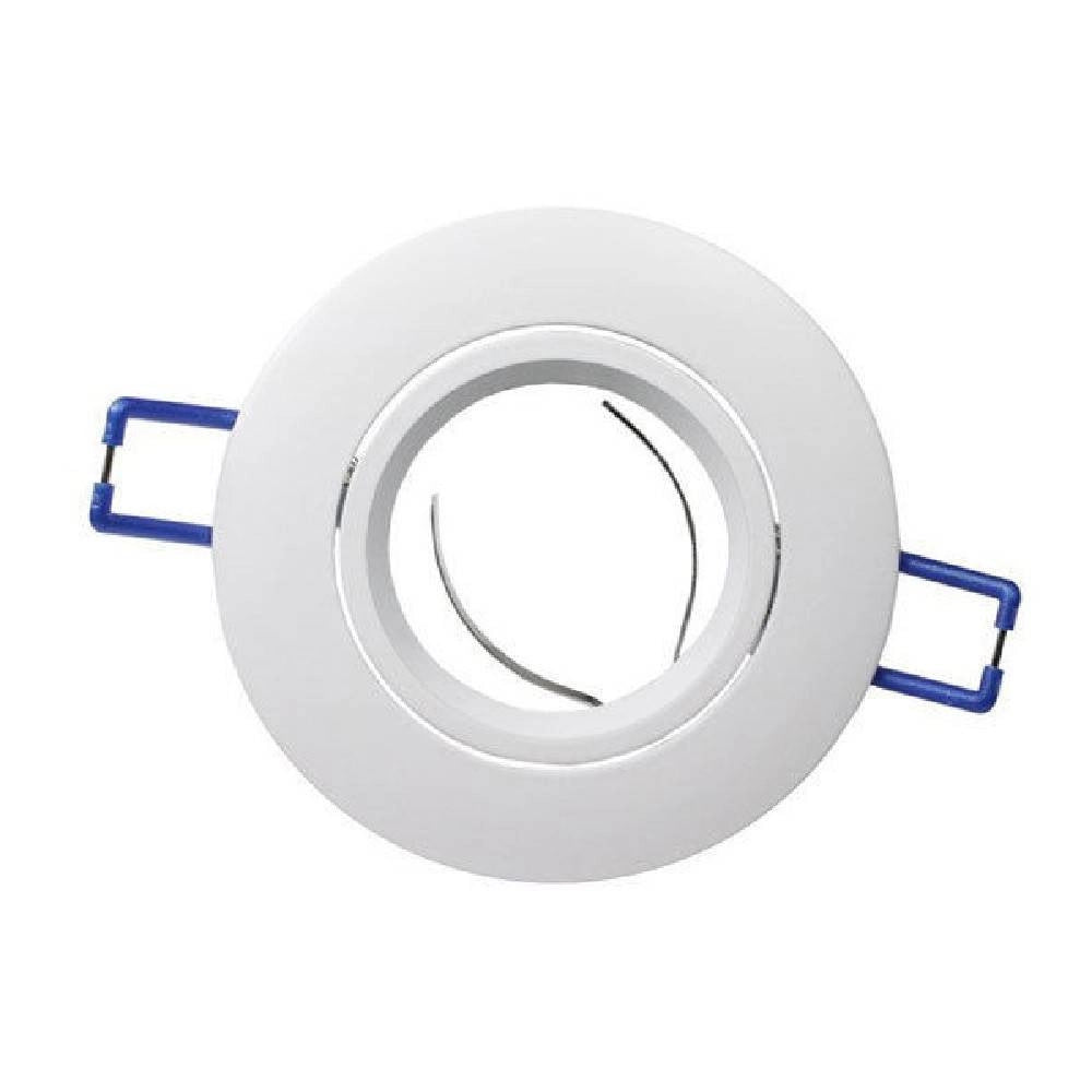 Trade Shop - Porta Faretto Da Incasso Tondo Supporto Faretti Portafaretto Controsoffitto P12 - Bianco