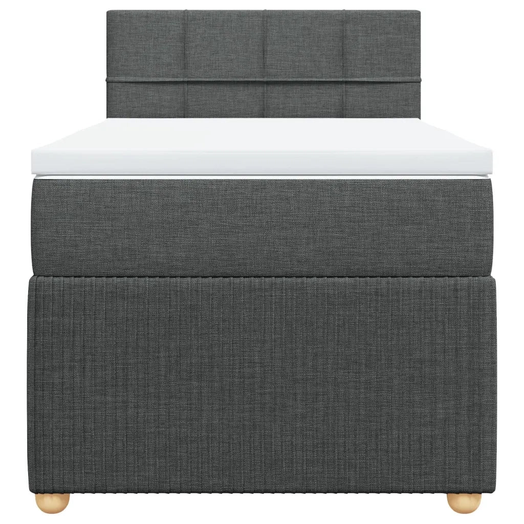 Giroletto a Molle con Materasso Grigio Scuro 80x200 cm Tessuto