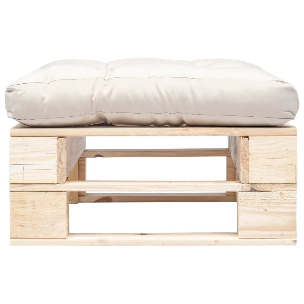 Ottomana da Giardino Pallet con Cuscino Sabbia Legno Naturale CFW2596528