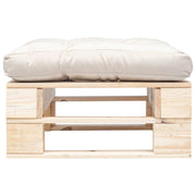 Ottomana da Giardino Pallet con Cuscino Sabbia Legno Naturale CFW2596528