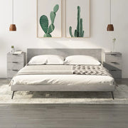 Comodini 2 pz-Set di 2 Tavolino da notte Grigio Cemento 40x36x65 cm