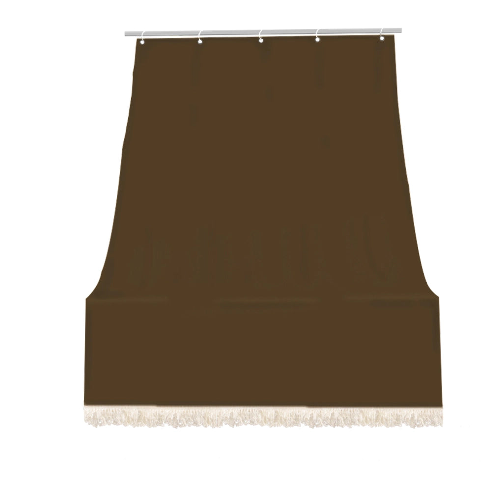 Tenda da sole tessuto resistente per balcone con anelli lavabile a caduta - Marrone - 280x295 cm