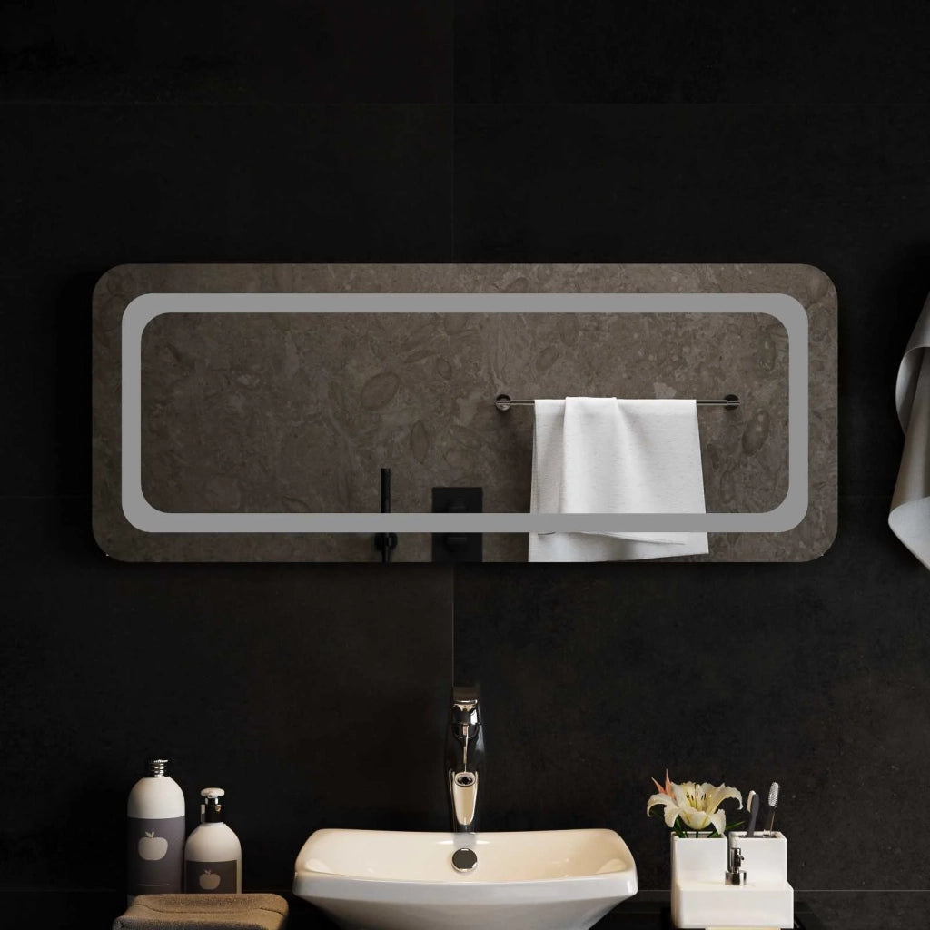 Specchio da bagno LED Trasparente 100 x 40 cm vetro temperato 42045841