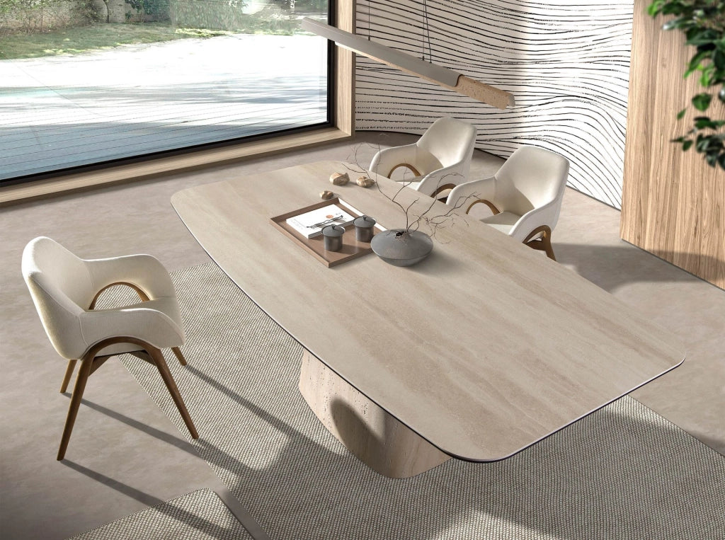 Sedia in tessuto beige