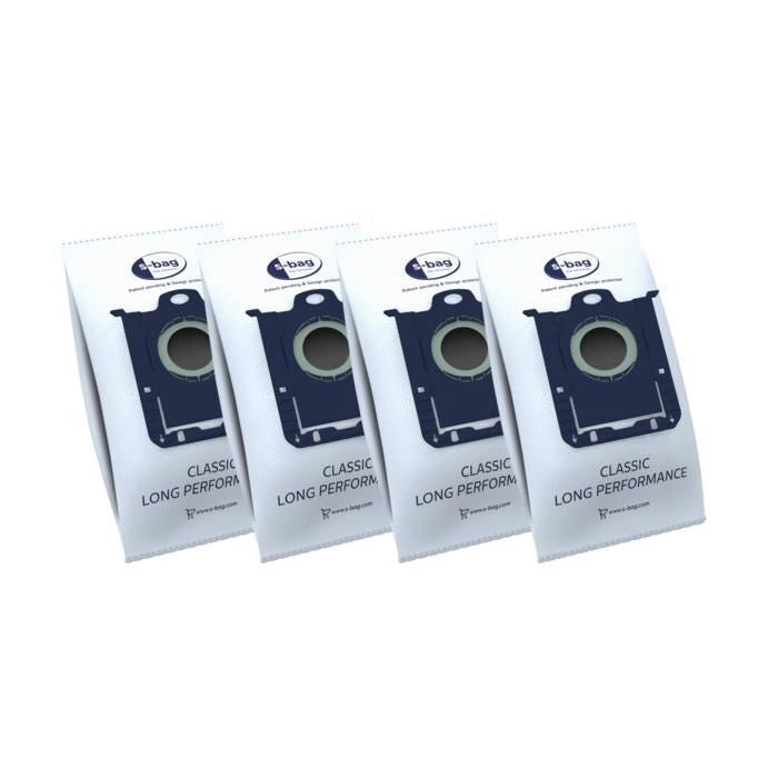 Electrolux ACCESSORI ASPIRAPOLVERE E201S s-bag® Original Classic Long Performance 4 x s-bag - realizzato in 3 strati di materiale sintetico dura fino al 50% in più rispetto a un tradizionale sacchetto in carta per aspirapolvere. Capacità 3,5 lt