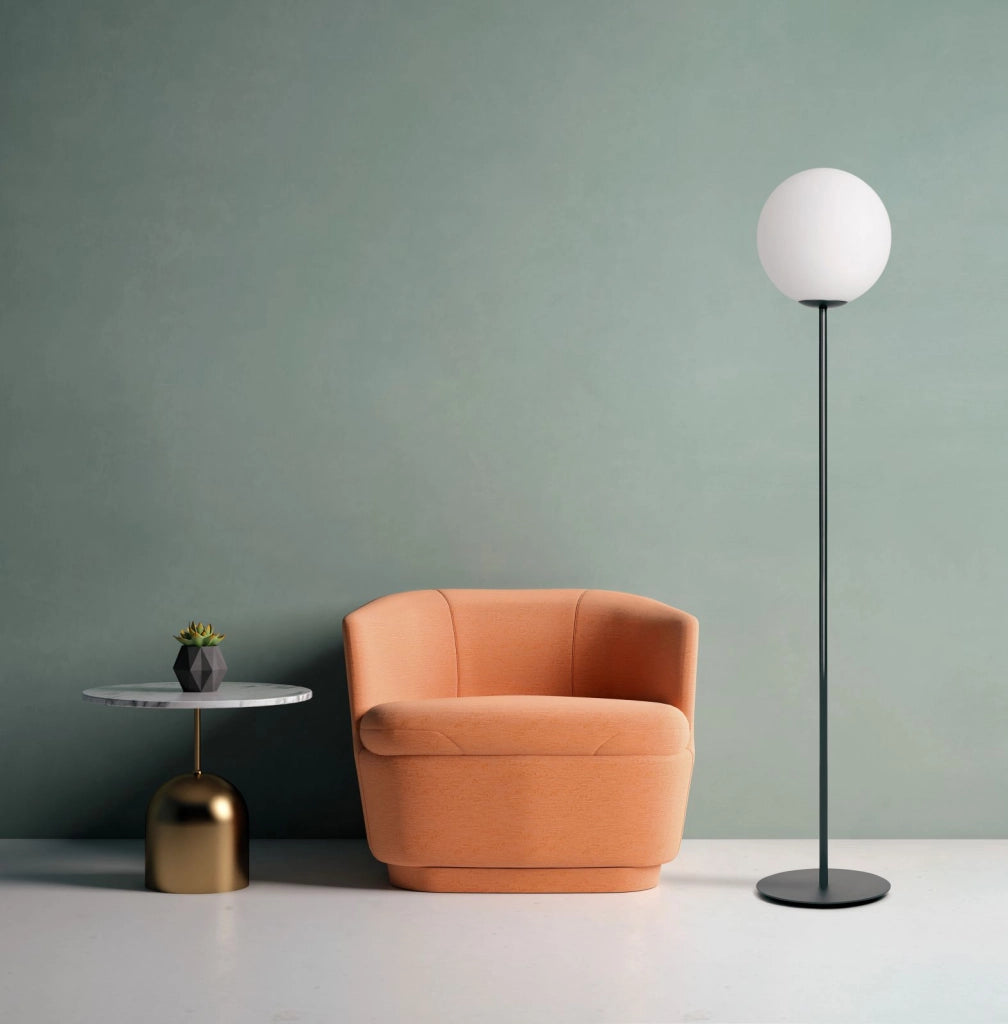 JUGEN BLACK LAMPADA DA TERRA 1 LUCE METALLO NERO ATTACCO E27 DIMMERABILE