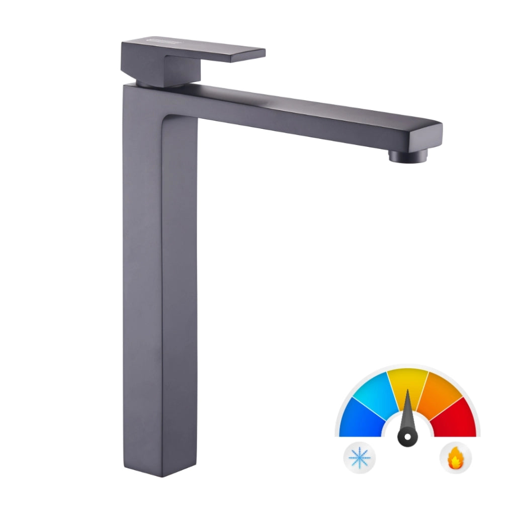 Ogomondo miscelatore rubinetto lavabo appoggio purple bocca alta nero black *** confezione 1