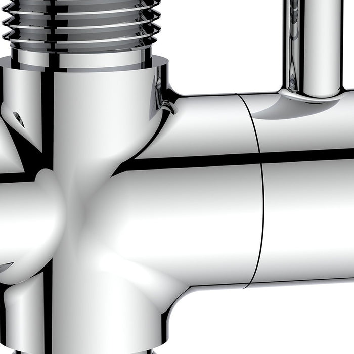 Deviatore con leva in ottone m1/2"-m1/2"-m1/2"