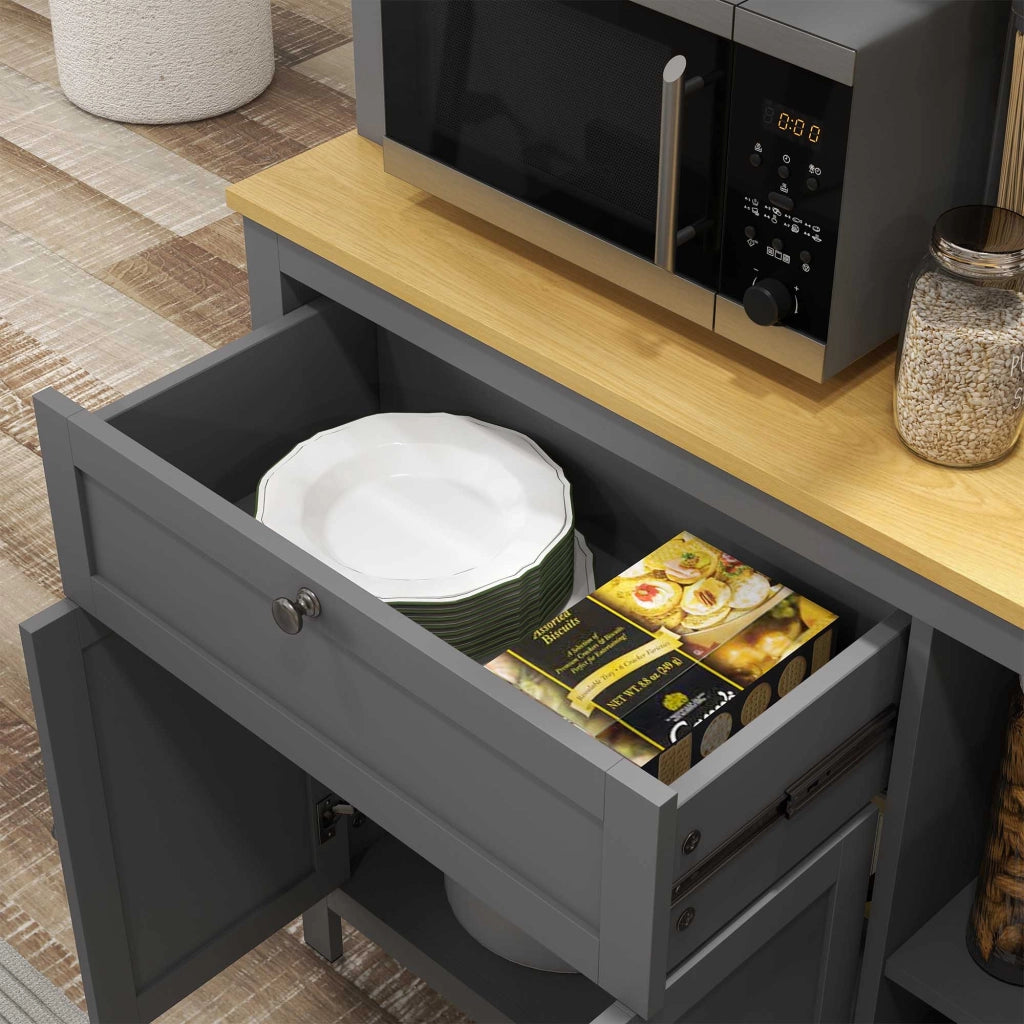 Armadio Cucina con Ante e Ripiani ¨C Zephmum ¨C Grigio 100x40x180 cm