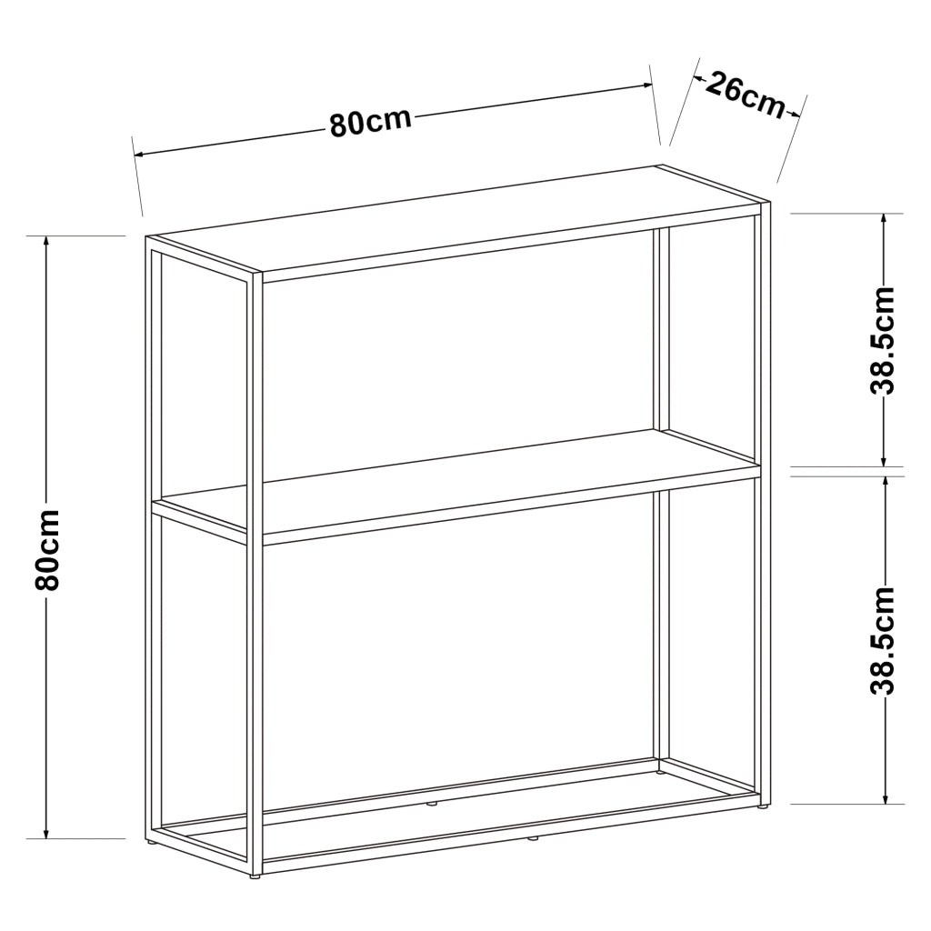 Tavolo consolle con 2 ripiani acciaio 80 x 80 x 26 cm bianco opaco 03_0008591