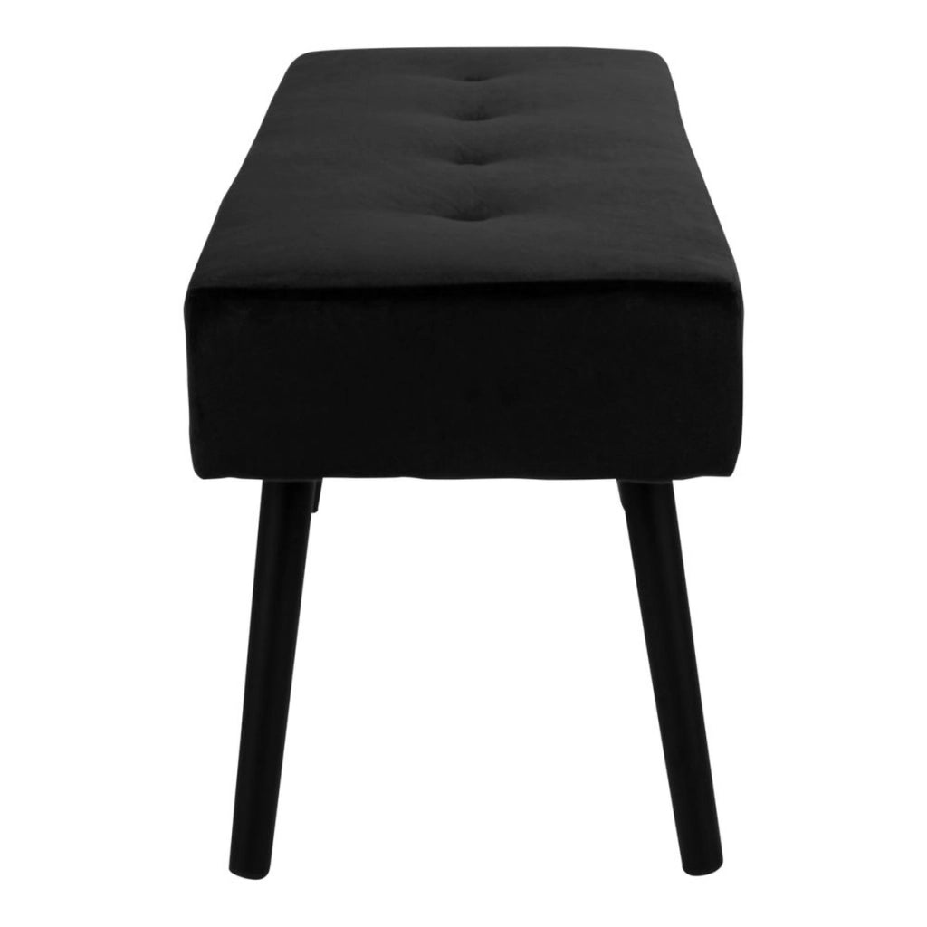Panca Skiby, Nero, Velluto, 35x100x44 cm