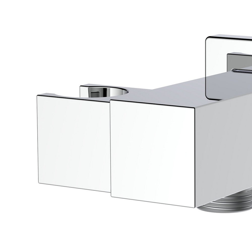 Presa d'acqua snodabile in ottone con supporto doccetta quadra