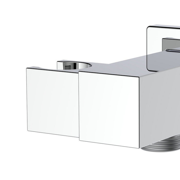 Presa d'acqua snodabile in ottone con supporto doccetta quadra