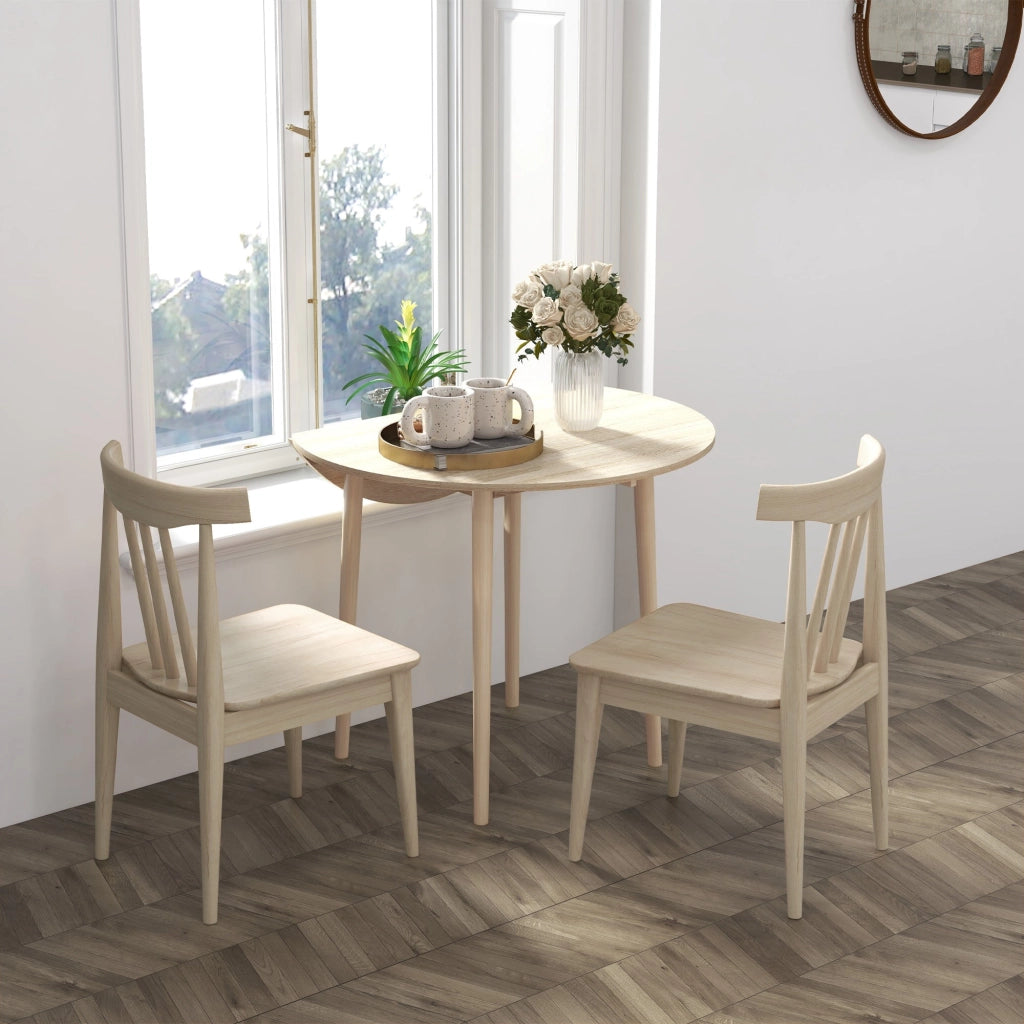 Tavolo Pieghevole Salvaspazio a Ribalta per Cucina e Soggiorno Ø89x73,5 cm in Truciolato Naturale