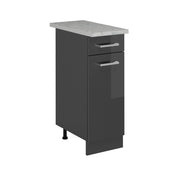 Mobiletto base per cucina R-Line Antracite lucido/Antracite 30 cm PL Marmo Vicco