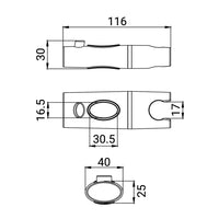 Scorrevole per saliscendi ovale in abs cromato