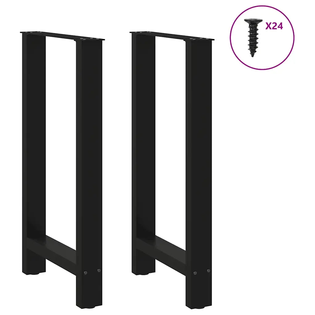 vidaXL Gambe per tavolo da bar nere 2 pz 50x(90-91) cm in acciaio