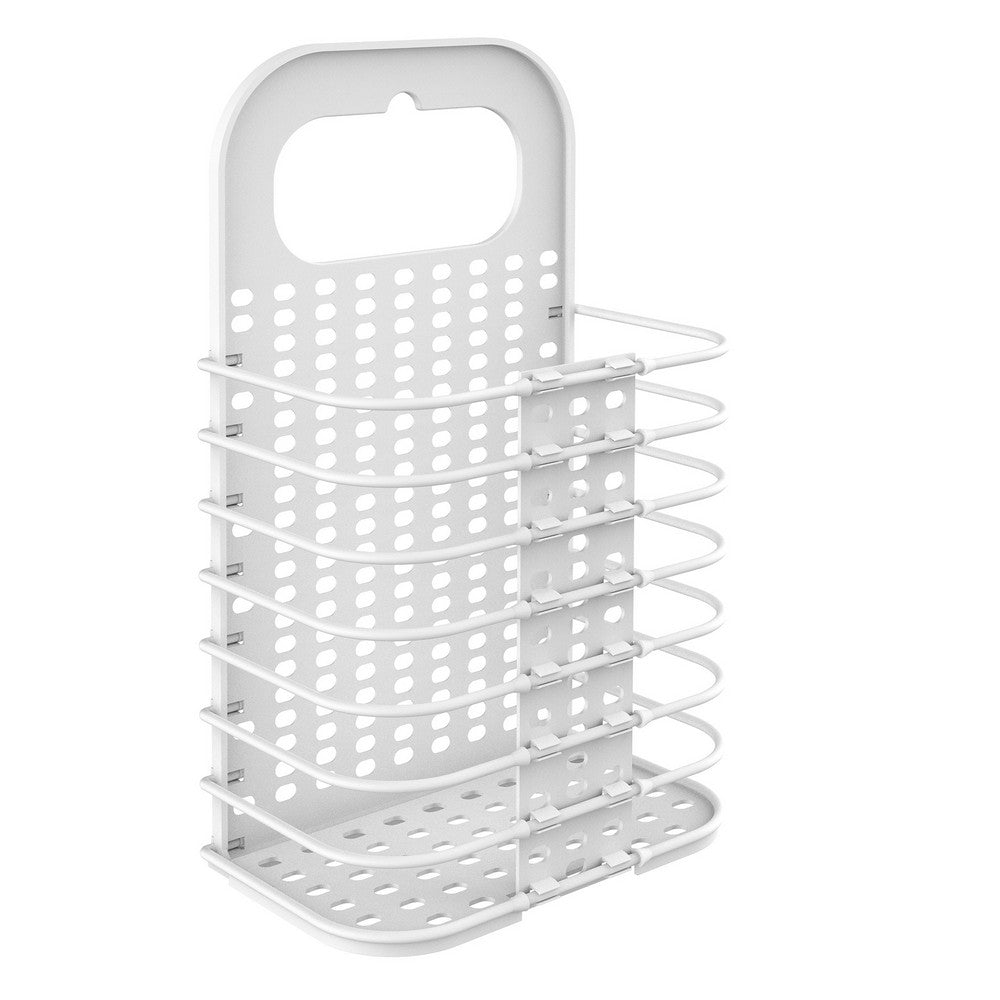 Cesto porta biancheria pieghevole ed appendibile in plastica