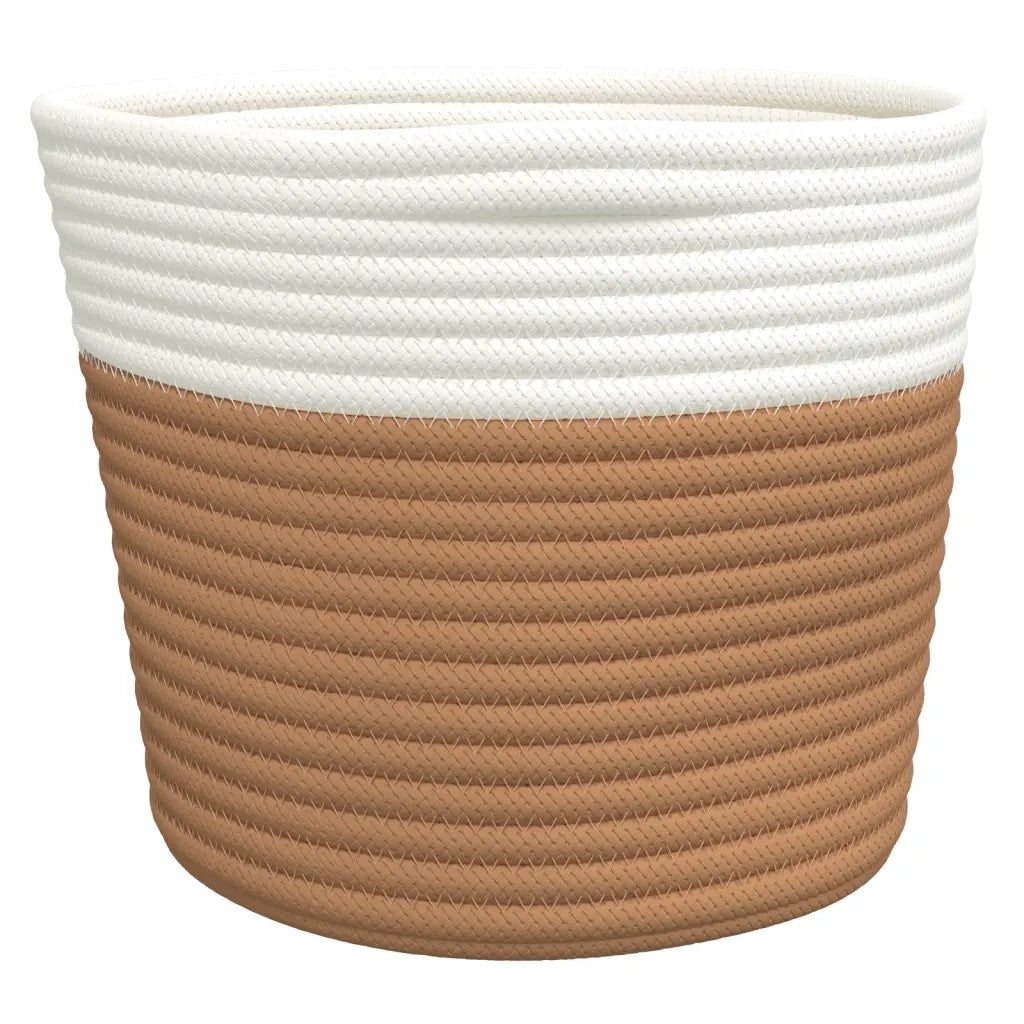 Cestini Portaoggetti 2 pz Marrone e Bianco ?24x18 cm in Cotone CFW4607307