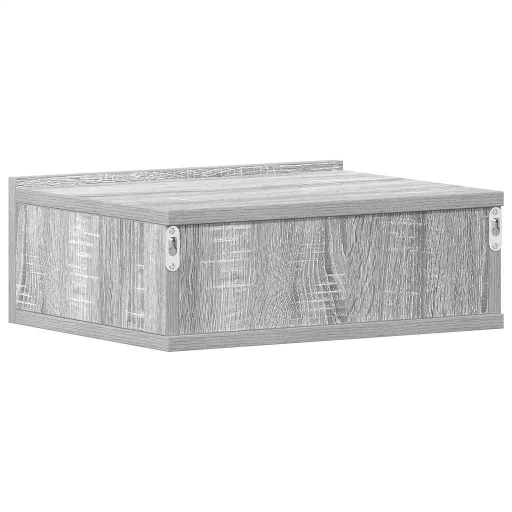 Comodino Pensile-Tavolino da notte Grigio Sonoma 40x30x15cm in Legno Multistrato