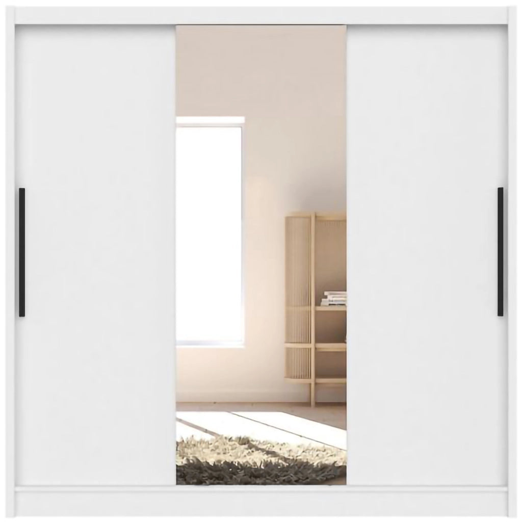 Armadio Camera da Letto Lesitoto, Guardaroba Grande 5 Ripiani, 205x205h cm Bianco
