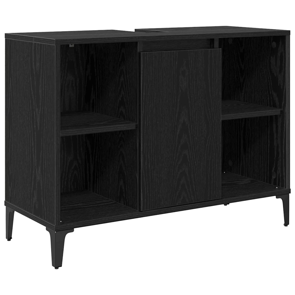 Armadio sottolavello con porta-Mobile sottolavello Rovere Nero 80 x 33 x 60 cm