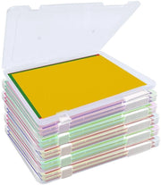 Pacchetto di 6 scatole per archiviazione A4, scatole per archiviazione trasportabili per A4, organizzatore trasparente A4 sottile, resistente agli urti, scatole di plastica robuste per documenti, lettere, album, documenti ufficiali
