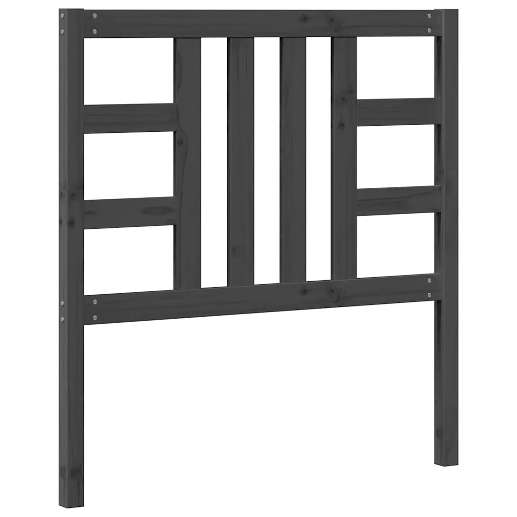 Testiera | Testata per Letto Grigia 96x4x100 cm in Legno Massello di Pino