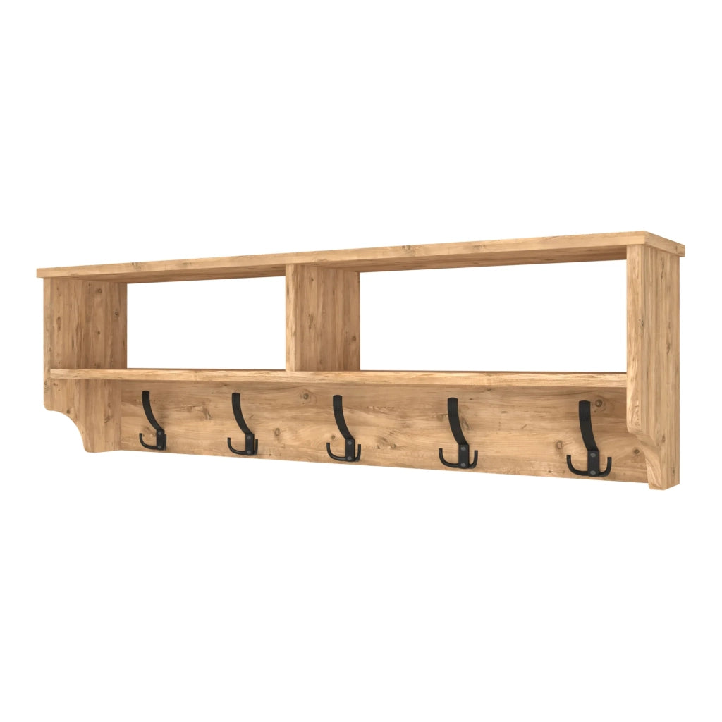 Appendiabiti con 15 ganci 120 x 22 x 37 cm effetto rovere 03_0008187