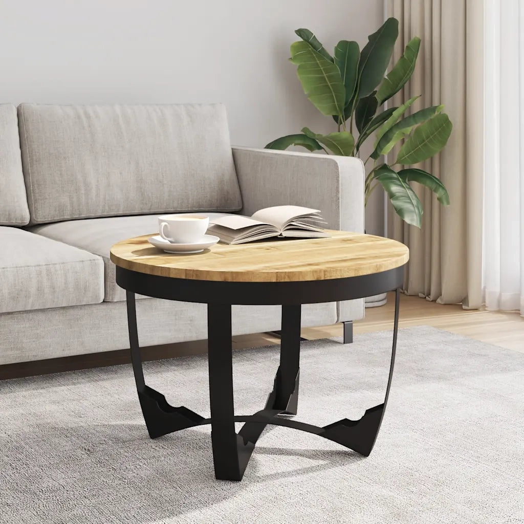 Tavolino da Salotto in Legno Massello Grezzo di Mango 60x40 cm 244673