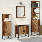 Set di mobili da bagno 4 pezzi Legno invecchiato Legno ingegnerizzato