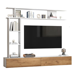 Set TV - Xylo - 180x35x22.5 cm con vetrine e scaffali
