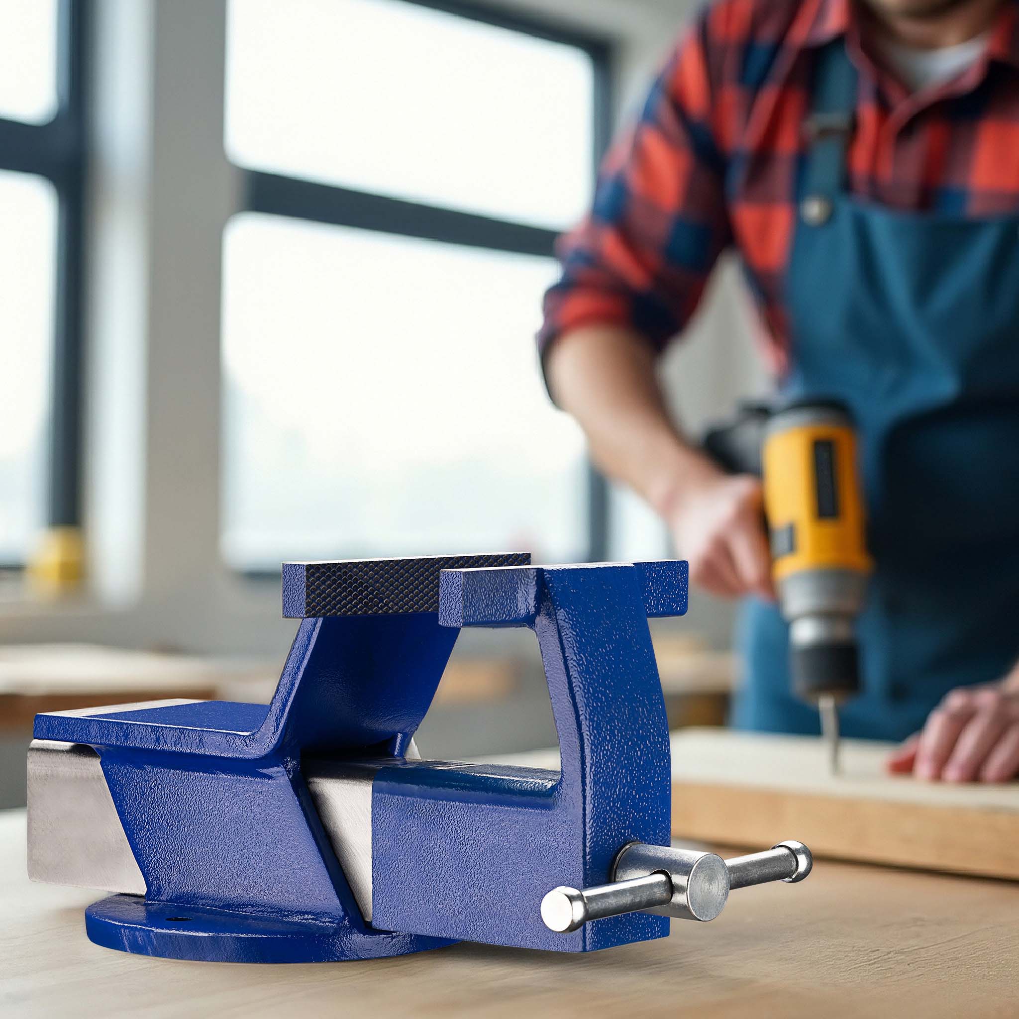 Morsa da banco fissa, ganasce 125 mm, serraggio 80 mm, Morsa da officina