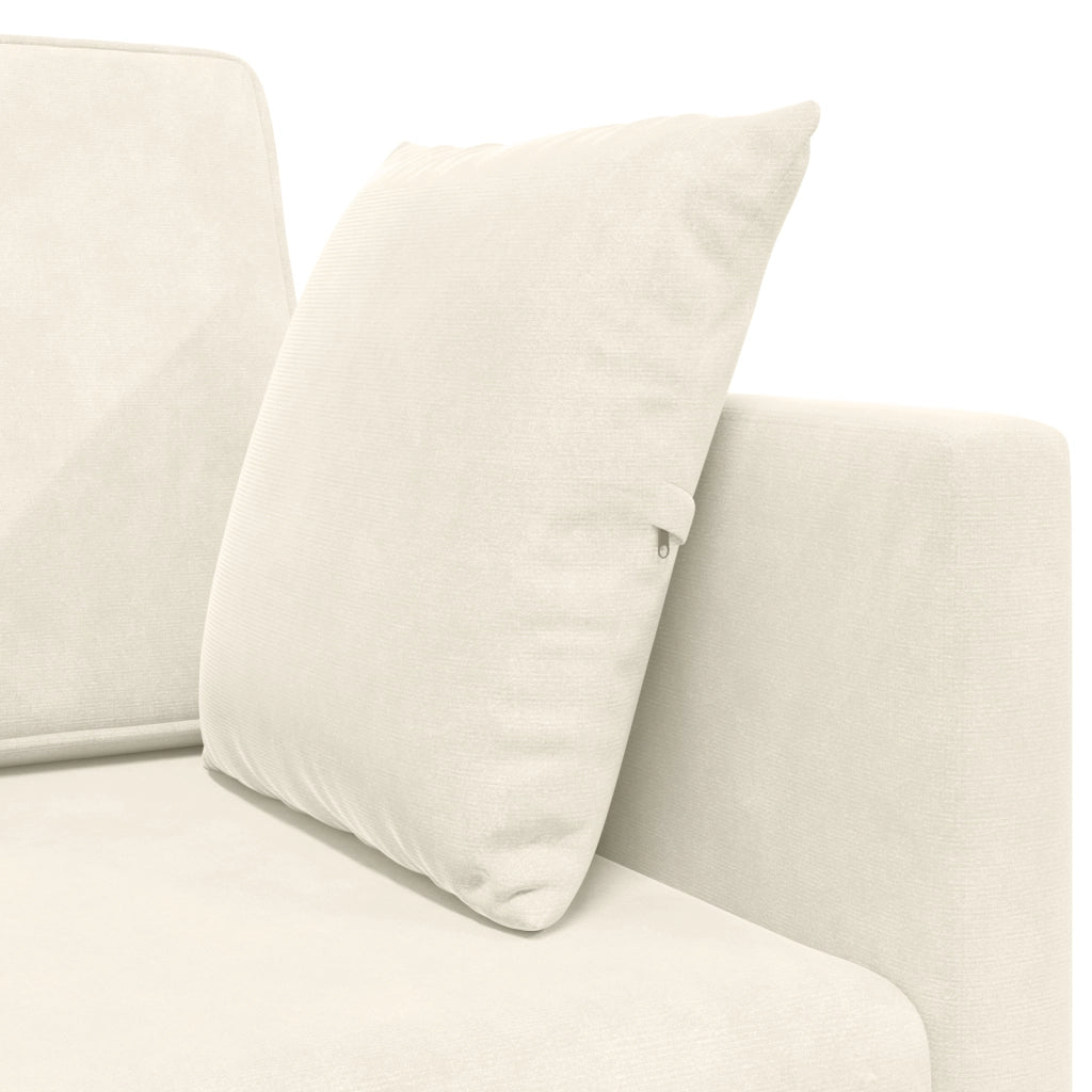Divano Letto a Pavimento 2-in-1 Panna 213x144x60 cm Velour