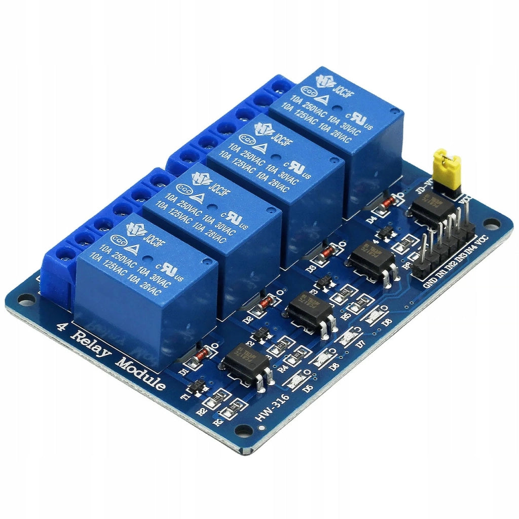 Modulo Relè 4 Canali 12V – Compatibile con Arduino | Isolamento Ottico, SPDT, 10A