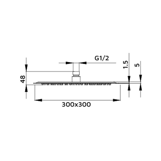 Soffione serie Giglio quadrato 30x30 cm
