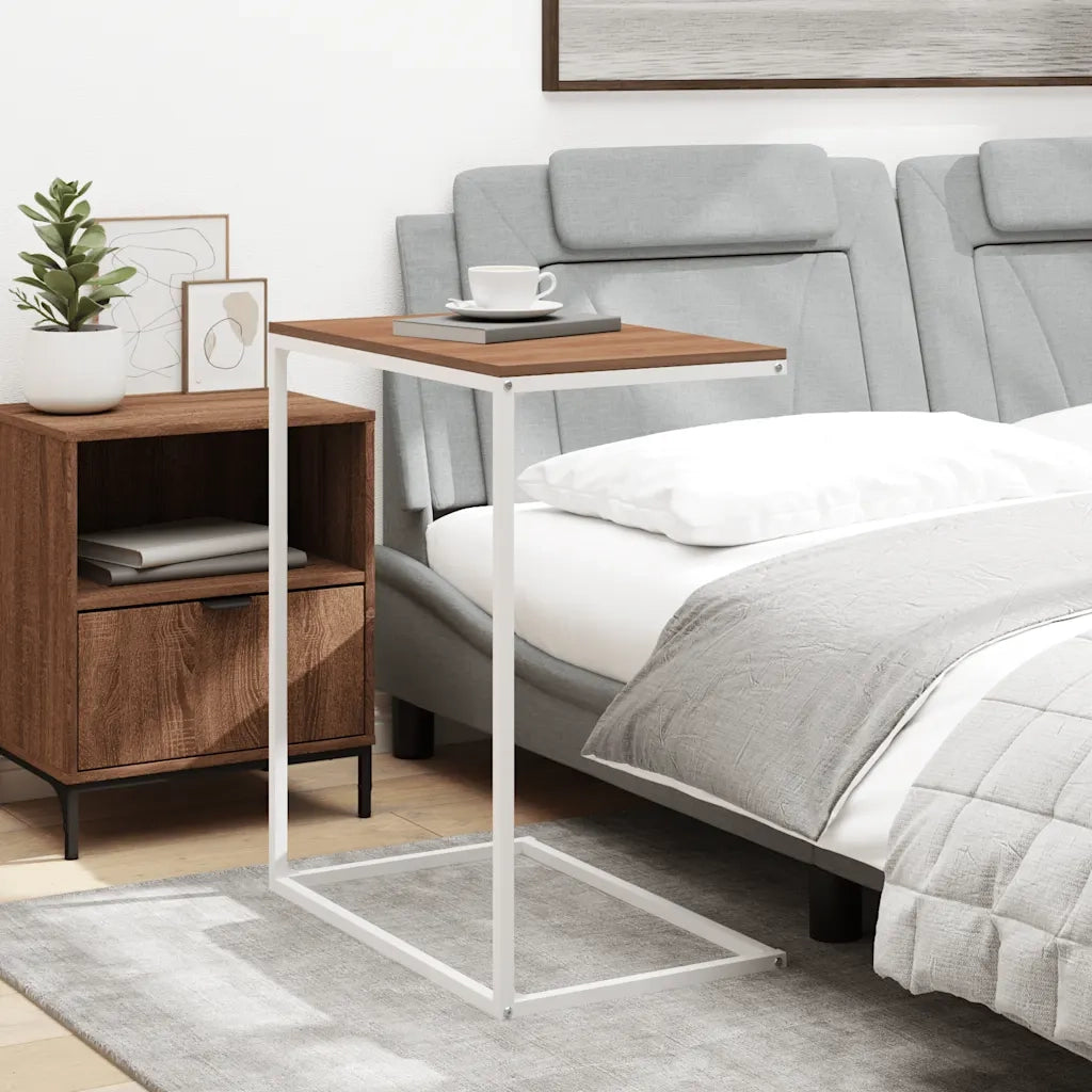 Tavolino da Salotto Bianco 55x35x66 cm in Legno Multistrato cod mxl 58273